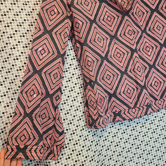 Tory Burch "Stephanie" Geometric Aztec Tunic Blouse Size 0 - Picture 2 of 9